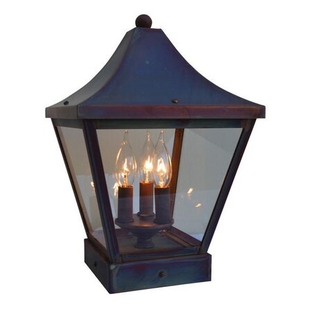 Arroyo Craftsman 10" Nantes Column Mount, Pewter, Clear Seedy Glass NAC-10CS-P